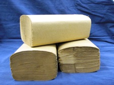 3 packs of single fold brown paper towels wrapped tightly